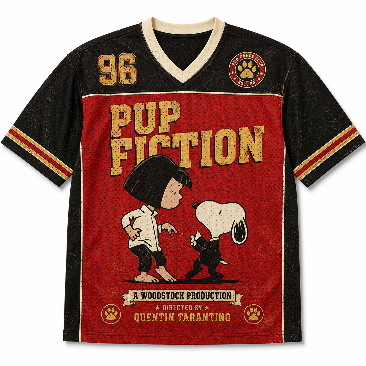 Peanuts Snoopy and Lucy "Pup Fiction" Jersey Shirts