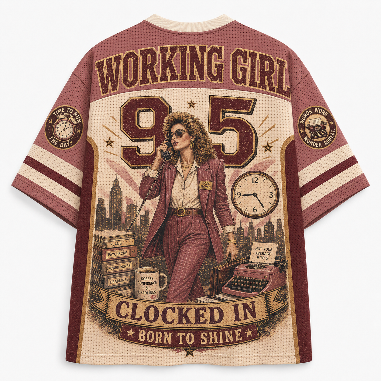 9 TO 5 WORKING GIRL Jersey T‑Shirt