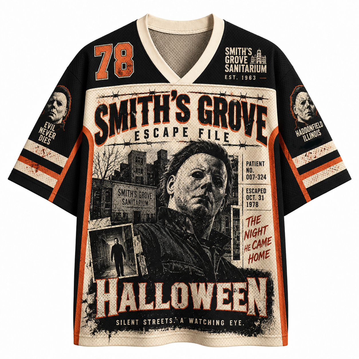 1978 Halloween Smiths Grove Sanitarium Michael Myers Movie Jersey Shirts
