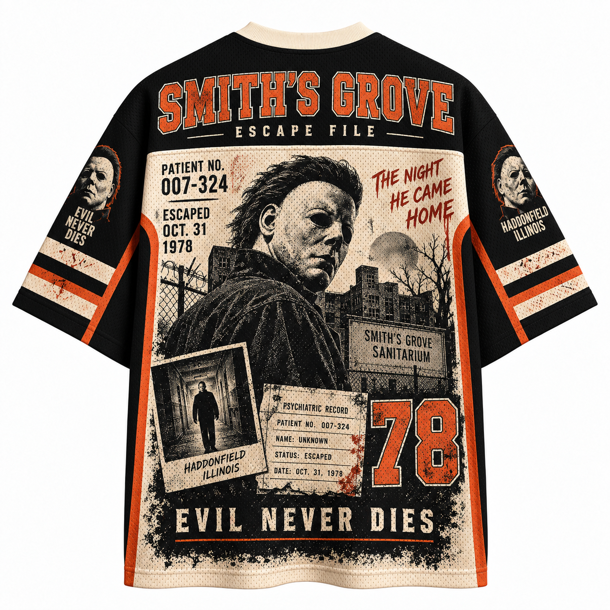 1978 Halloween Smiths Grove Sanitarium Michael Myers Movie Jersey Shirts