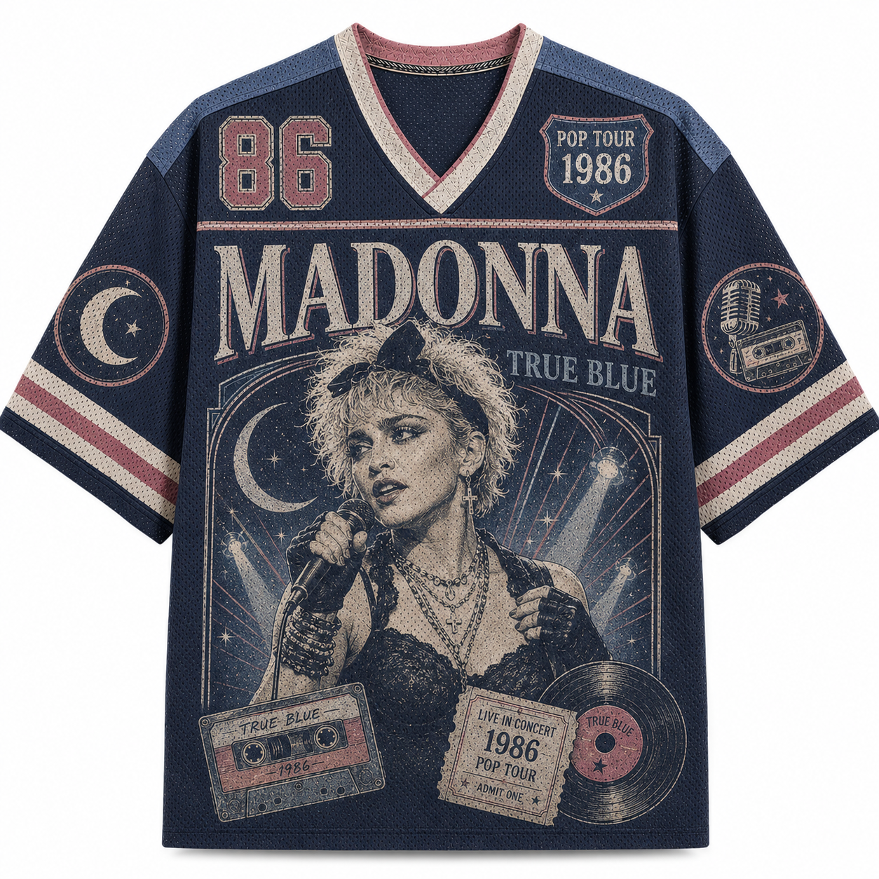 Madonna "True Blue" 1986 Pop Tour Jersey Shirts
