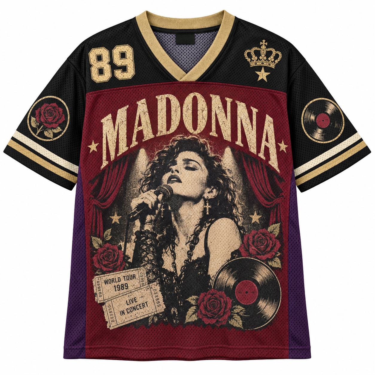 Madonna Like a Prayer 89 World Tour Retro Sublimated Jersey Shirts