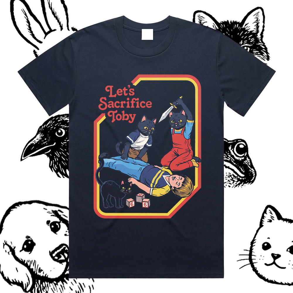 Lets Sacrifice Toby – 100% Cotton Classic Fit Retro Dark Humor Graphic Tee