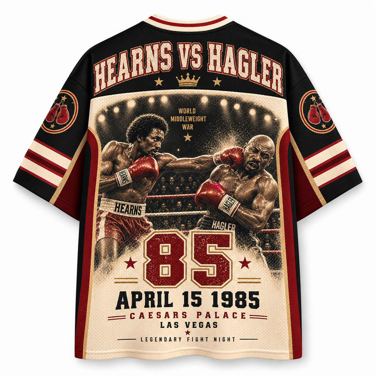 Hearns vs Hagler 1985 World Middleweight Championship Jersey Shirts