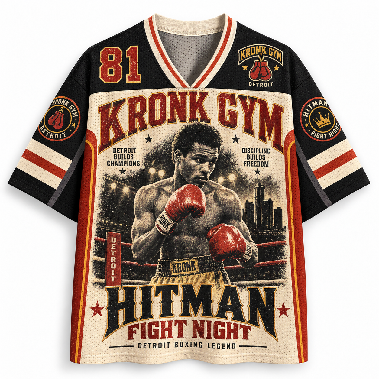 Kronk Gym Detroit Hitman Fight Night Retro Sublimated Jersey Shirts