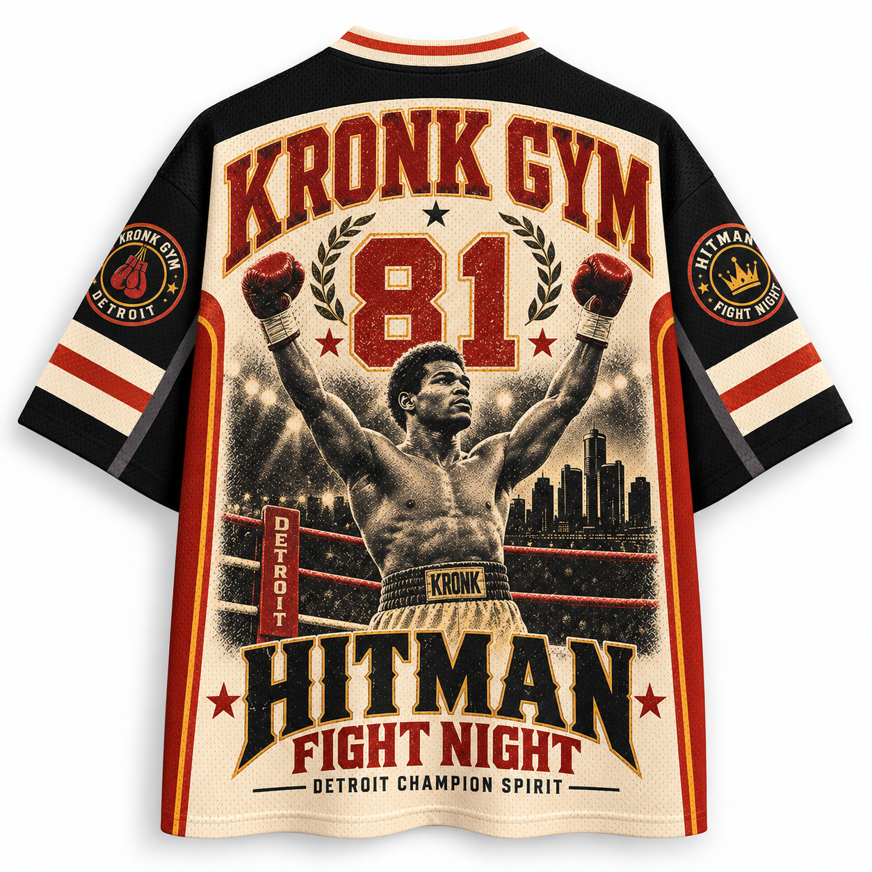 Kronk Gym Detroit Hitman Fight Night Retro Sublimated Jersey Shirts