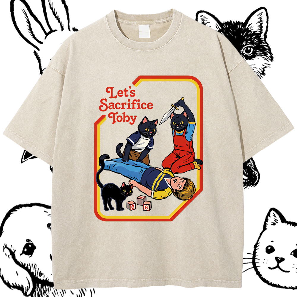 Lets Sacrifice Toby T-Shirt – 100% Cotton Vintage Wash Classic Graphic Tee