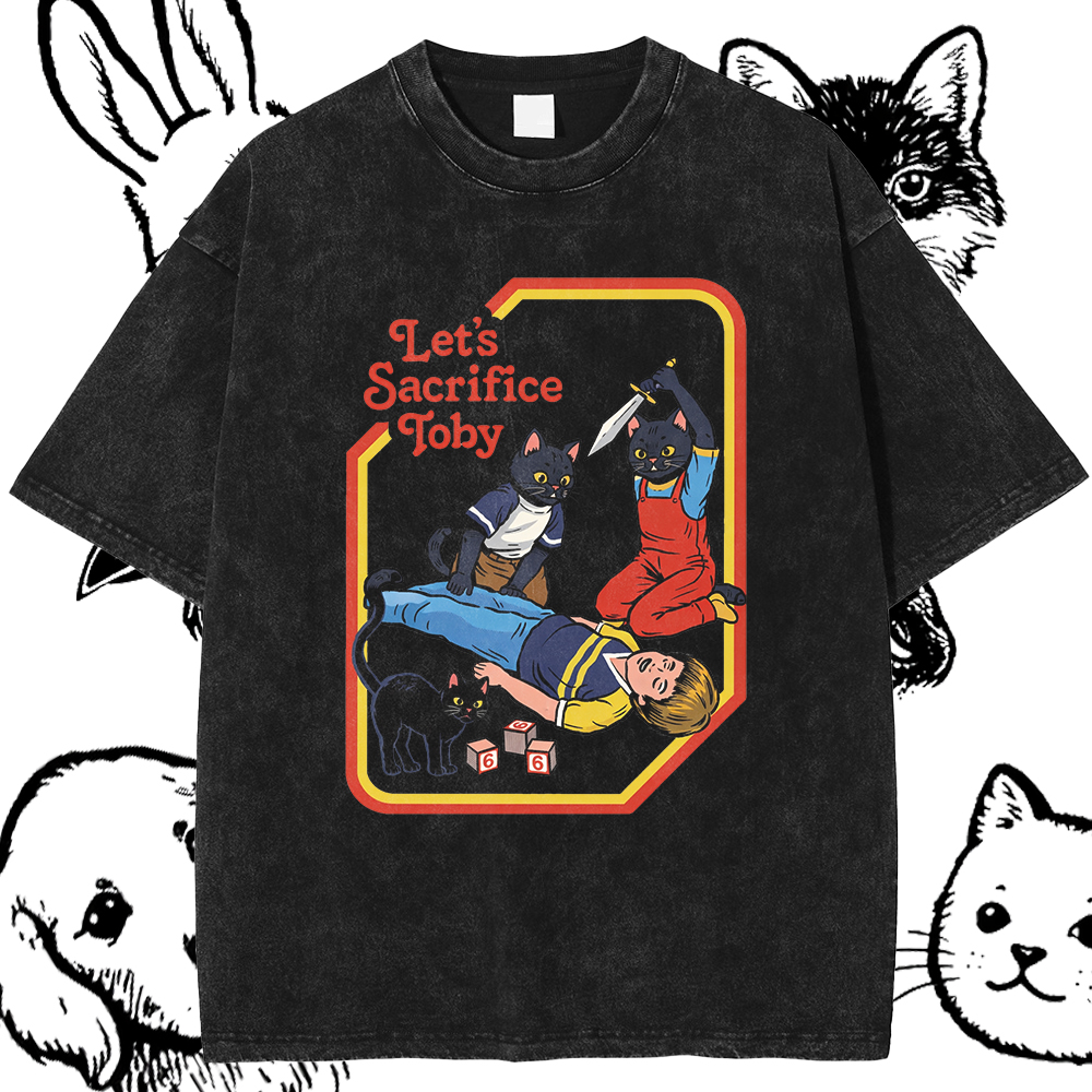 Lets Sacrifice Toby T-Shirt – 100% Cotton Vintage Wash Classic Graphic Tee