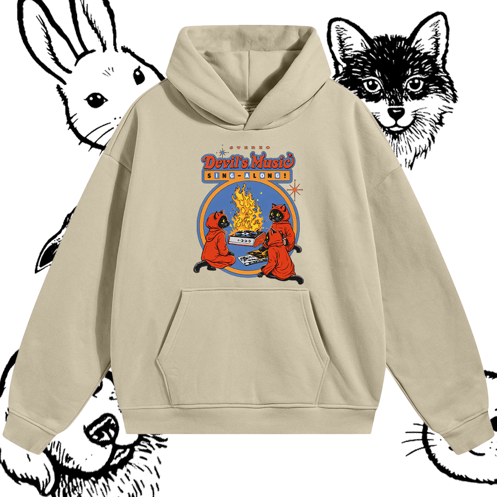 Devil's Music Sing-Along Graphic Hoodie – 100% Cotton Blend Classic Fit Unisex Hoodie