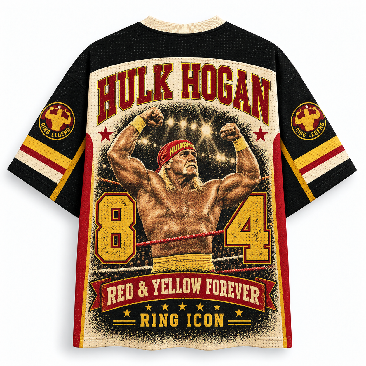 Hulk Hogan Red & Yellow Legend American Wrestling Jersey Shirts