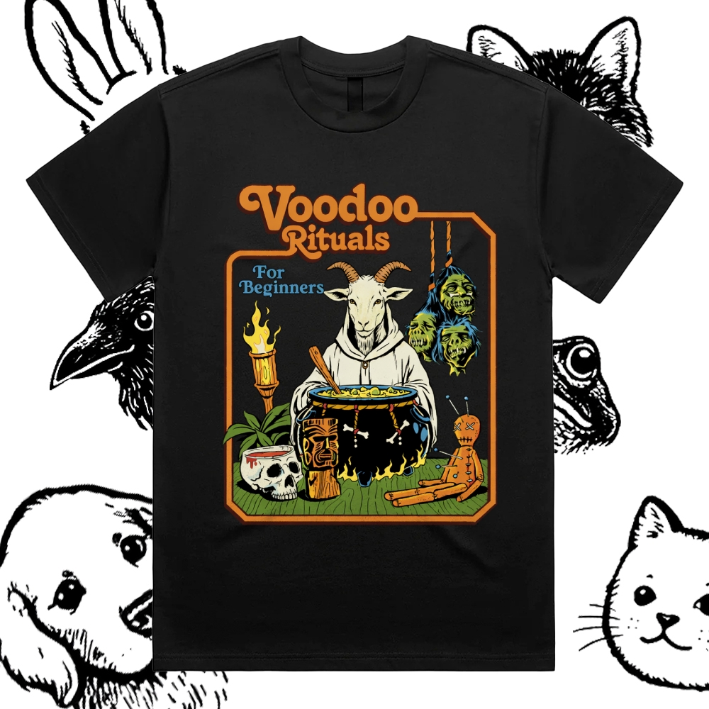 Voodoo Rituals - Cotton Classic Fit Retro Dark Humor Graphic Tee