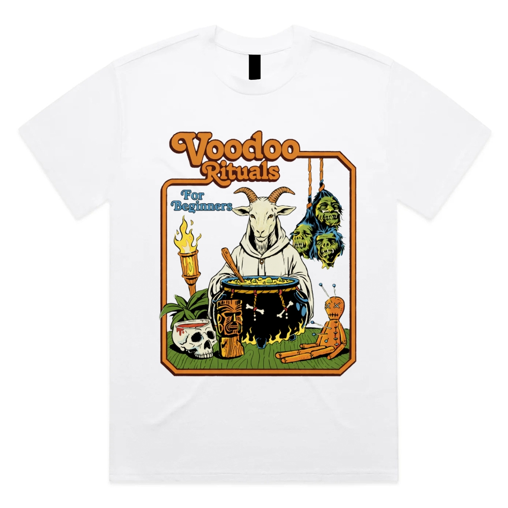 Voodoo Rituals - Cotton Classic Fit Retro Dark Humor Graphic Tee