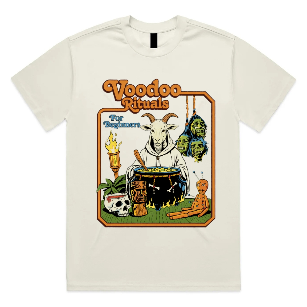 Voodoo Rituals - Cotton Classic Fit Retro Dark Humor Graphic Tee