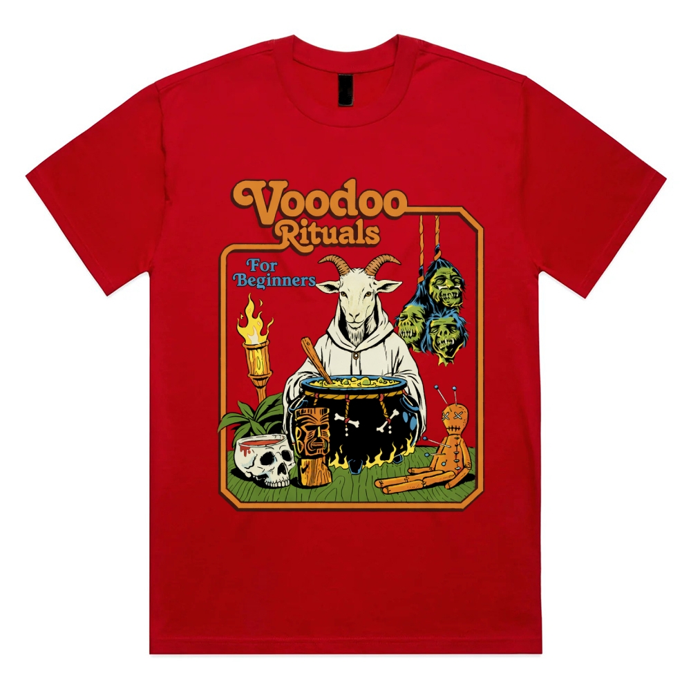 Voodoo Rituals - Cotton Classic Fit Retro Dark Humor Graphic Tee