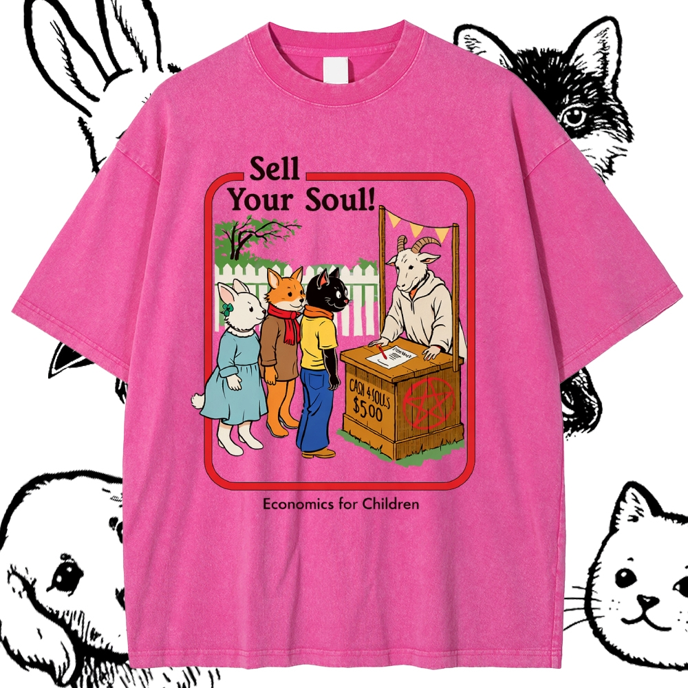 Sell Your Soul! - Cotton Vintage Wash Classic Graphic Tee