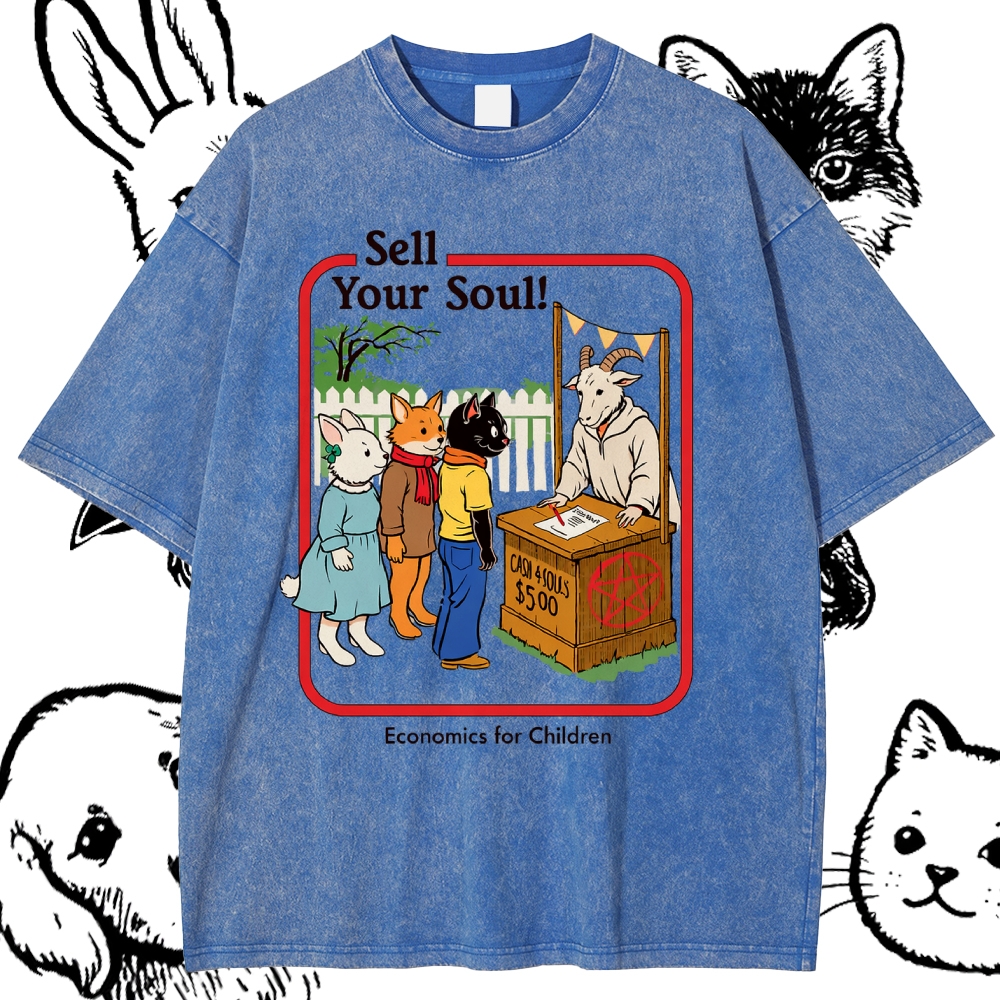 Sell Your Soul! - Cotton Vintage Wash Classic Graphic Tee