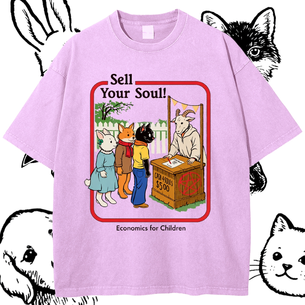 Sell Your Soul! - Cotton Vintage Wash Classic Graphic Tee