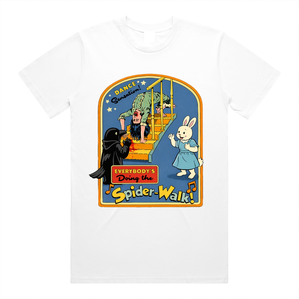 Spider-Walk - Cotton Classic Fit Retro Dark Humor Graphic Tee