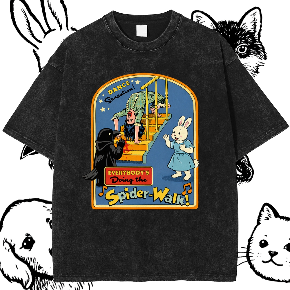 Spider-Walk - Cotton Vintage Wash Classic Graphic Tee