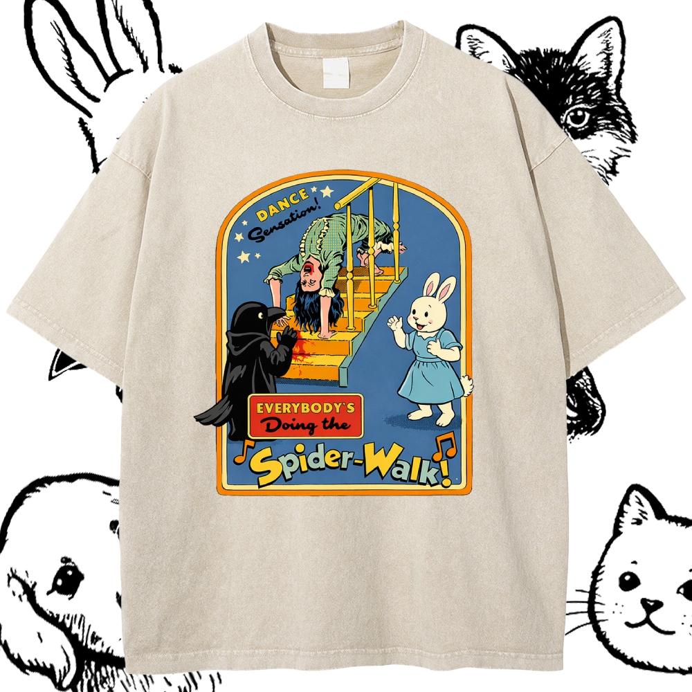 Spider-Walk - Cotton Vintage Wash Classic Graphic Tee