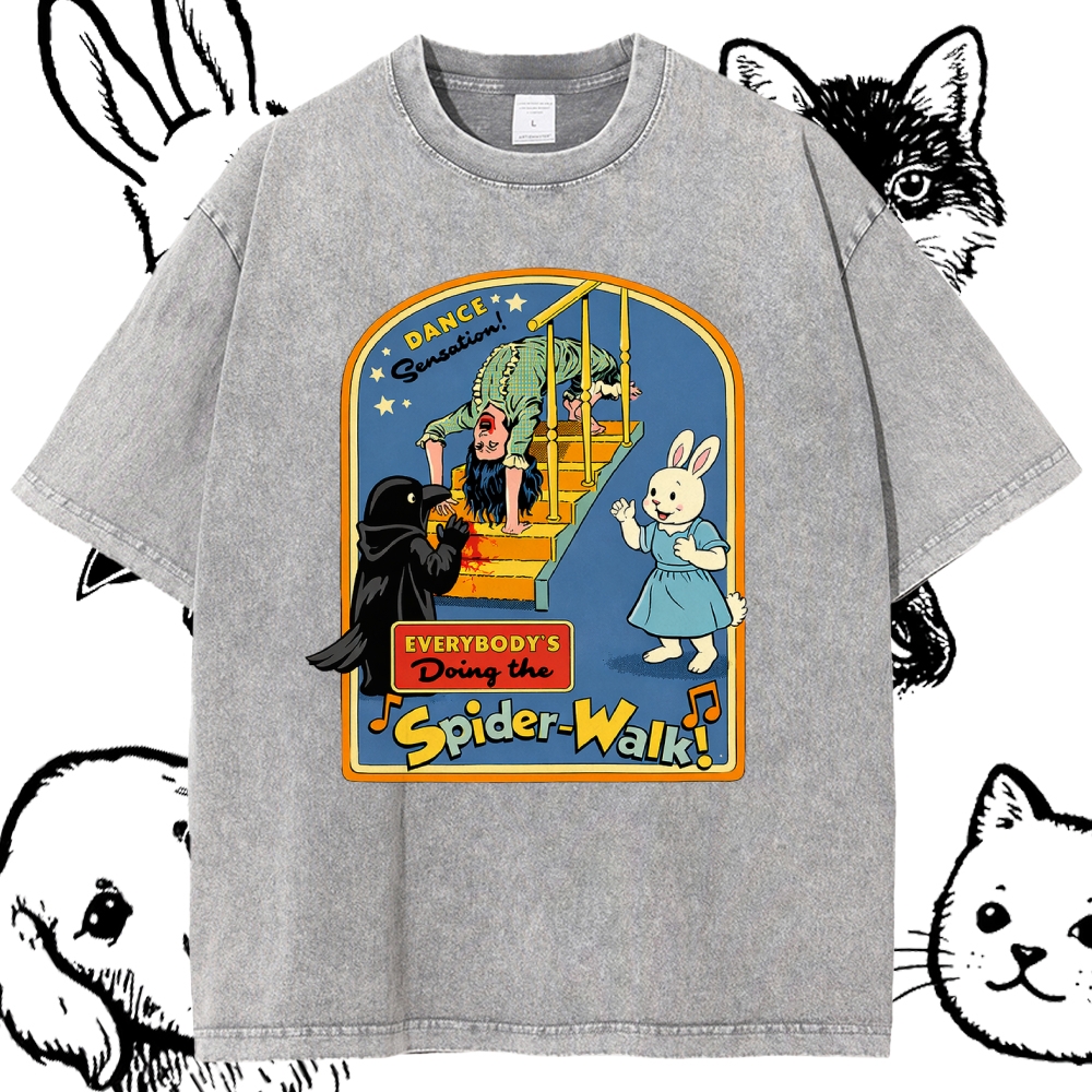 Spider-Walk - Cotton Vintage Wash Classic Graphic Tee