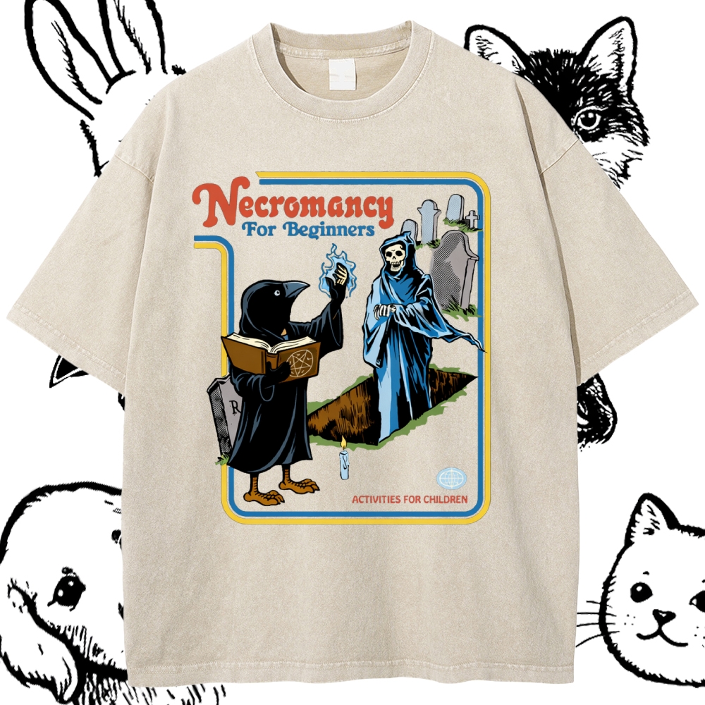 Necromancy For Beginners - Cotton Vintage Wash Classic Graphic Tee