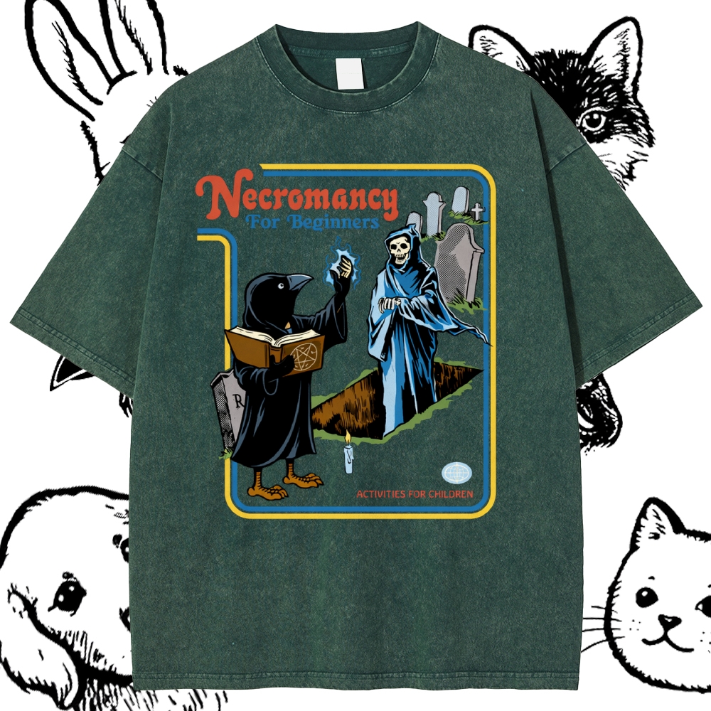 Necromancy For Beginners - Cotton Vintage Wash Classic Graphic Tee