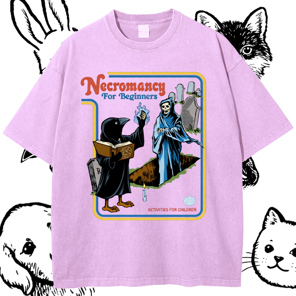 Necromancy For Beginners - Cotton Vintage Wash Classic Graphic Tee