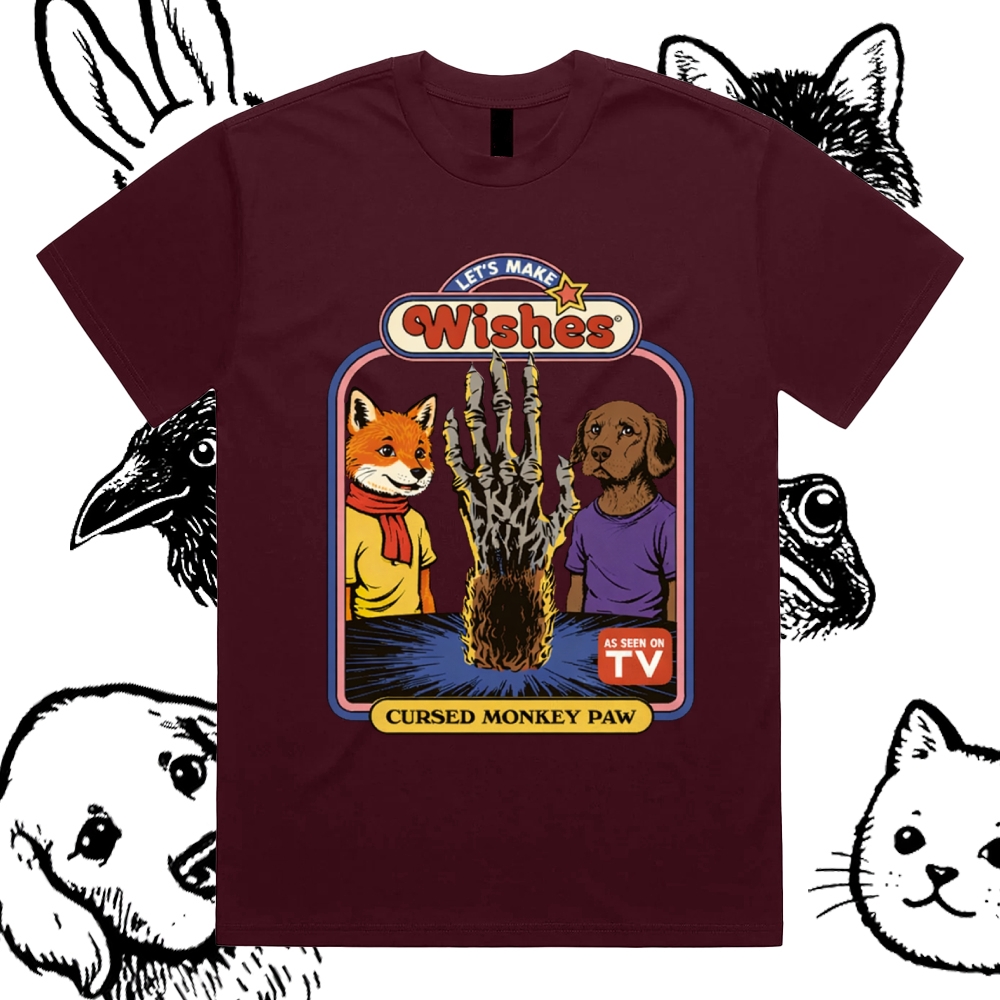 Let's Make Wishes - Cotton Classic Fit Retro Dark Humor Graphic Tee