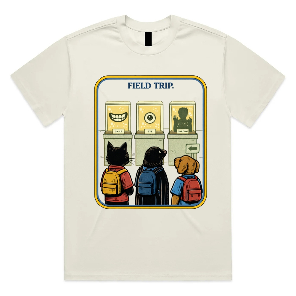 Field Trip - Cotton Classic Fit Retro Dark Humor Graphic Tee