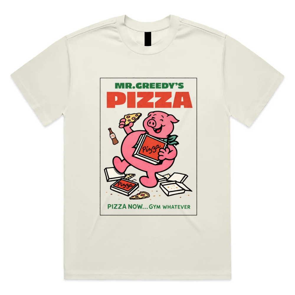 Pizza - Cotton Classic Fit Retro Dark Humor Graphic Tee