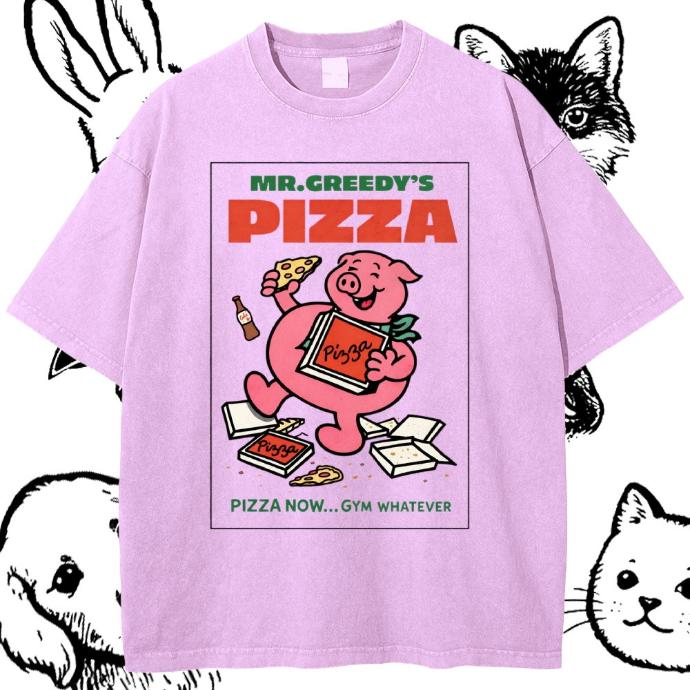 Pizza - Cotton Vintage Wash Classic Graphic Tee