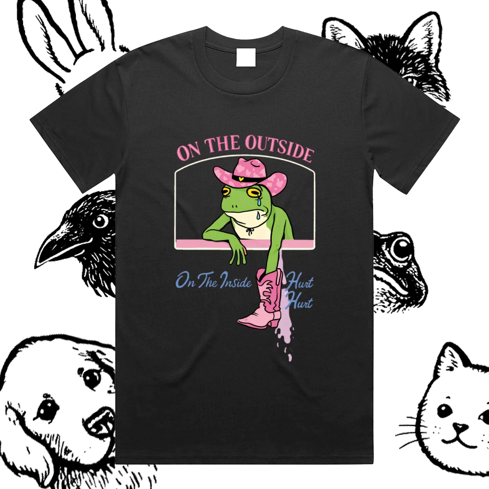 On The Outside - Cotton Classic Fit Retro Dark Humor Graphic Tee