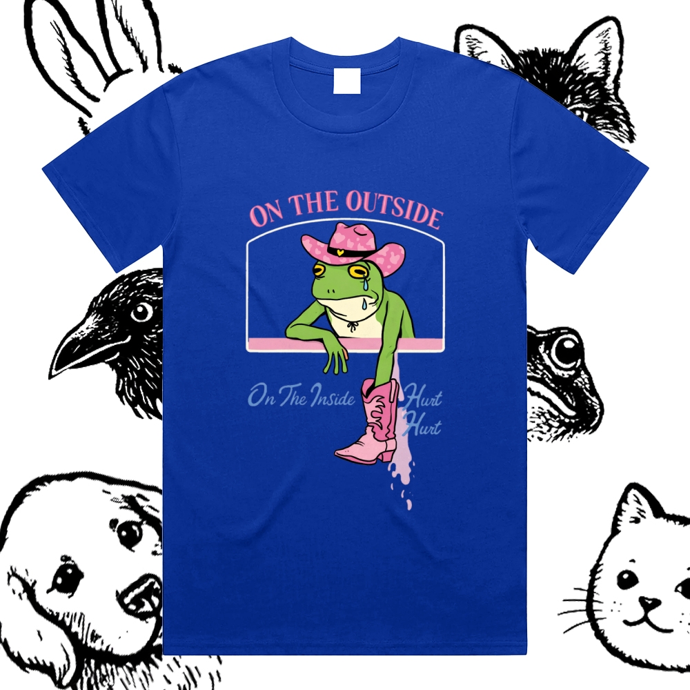 On The Outside - Cotton Classic Fit Retro Dark Humor Graphic Tee