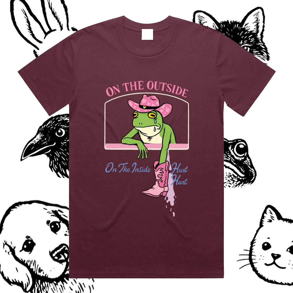 On The Outside - Cotton Classic Fit Retro Dark Humor Graphic Tee