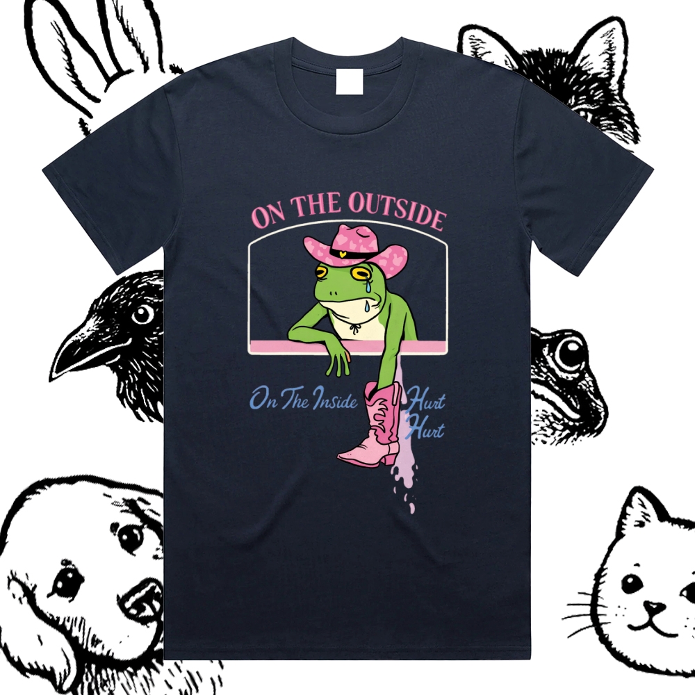 On The Outside - Cotton Classic Fit Retro Dark Humor Graphic Tee