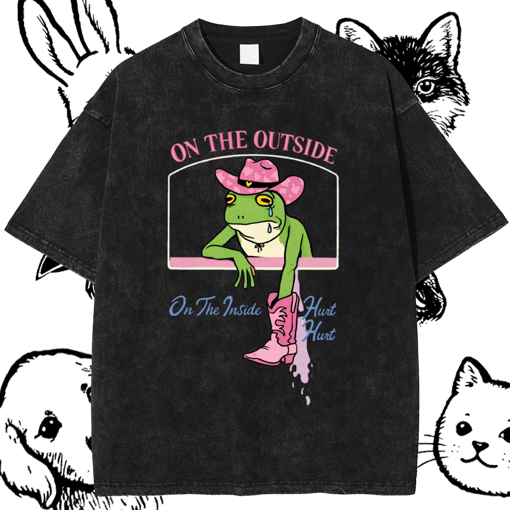 On The Outside - Cotton Vintage Wash Classic Graphic Tee