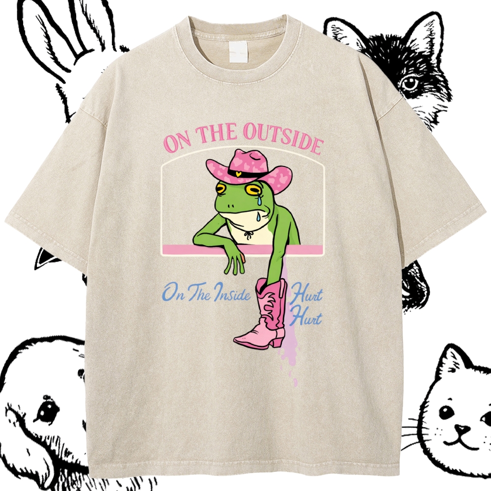 On The Outside - Cotton Vintage Wash Classic Graphic Tee