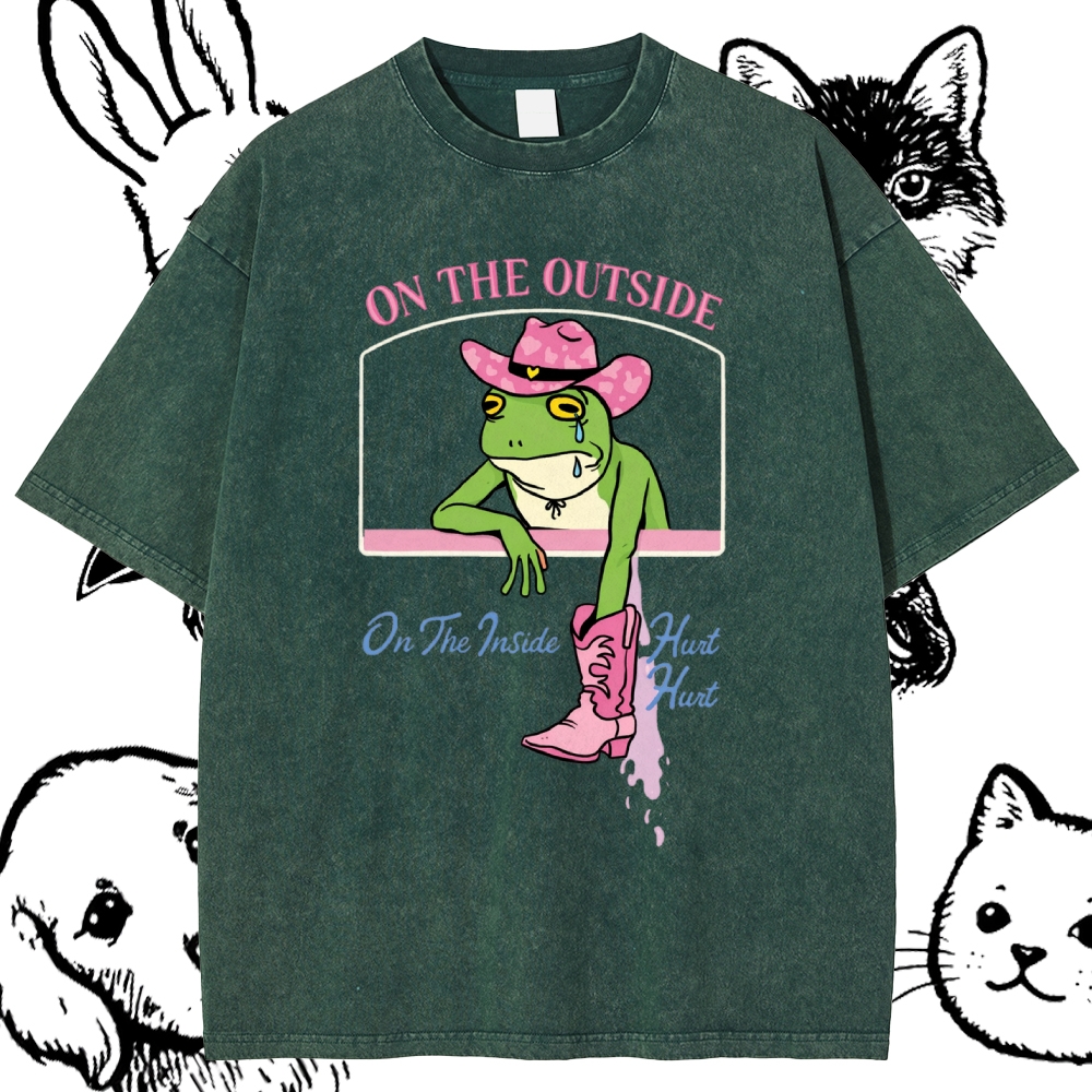 On The Outside - Cotton Vintage Wash Classic Graphic Tee