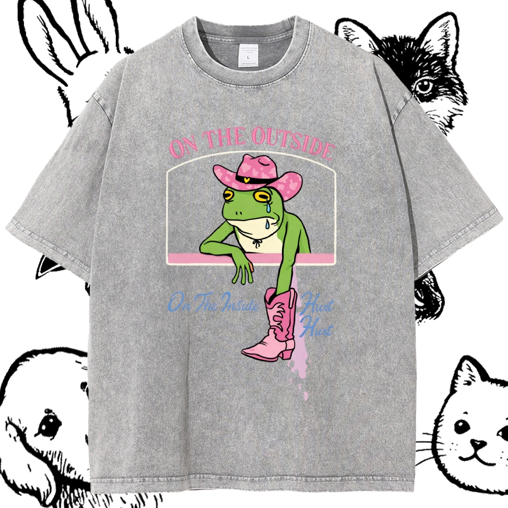 On The Outside - Cotton Vintage Wash Classic Graphic Tee