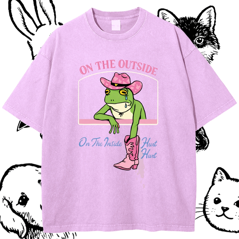 On The Outside - Cotton Vintage Wash Classic Graphic Tee