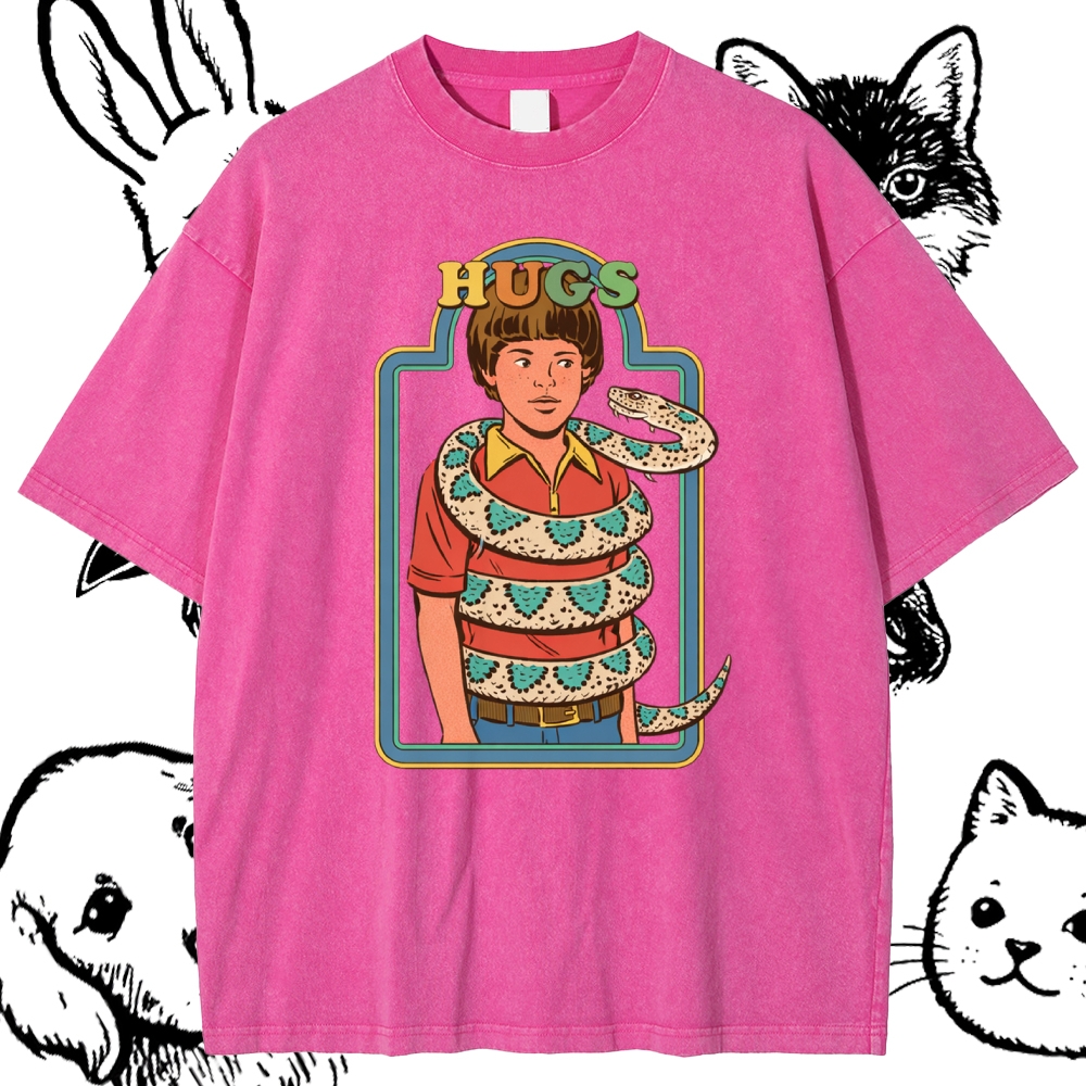 Hugs - Cotton Vintage Wash Classic Graphic Tee