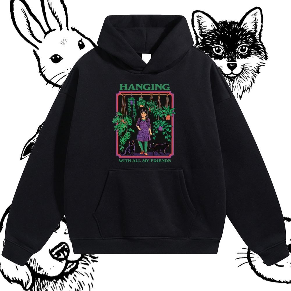 Hanging With All My Friends - Cotton Blend Classic Fit Unisex Hoodie