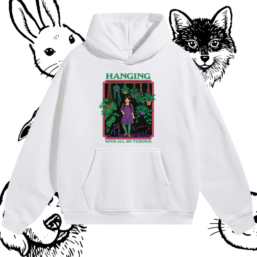 Hanging With All My Friends - Cotton Blend Classic Fit Unisex Hoodie
