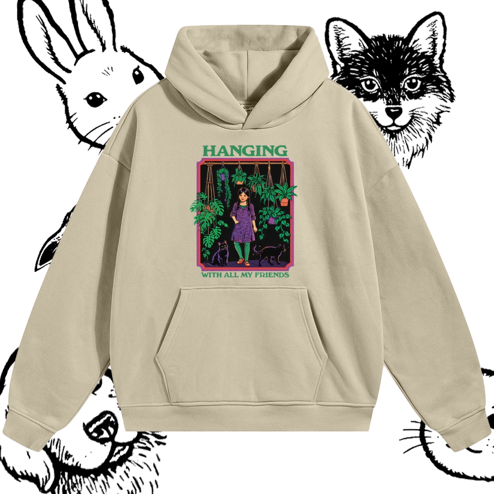 Hanging With All My Friends - Cotton Blend Classic Fit Unisex Hoodie