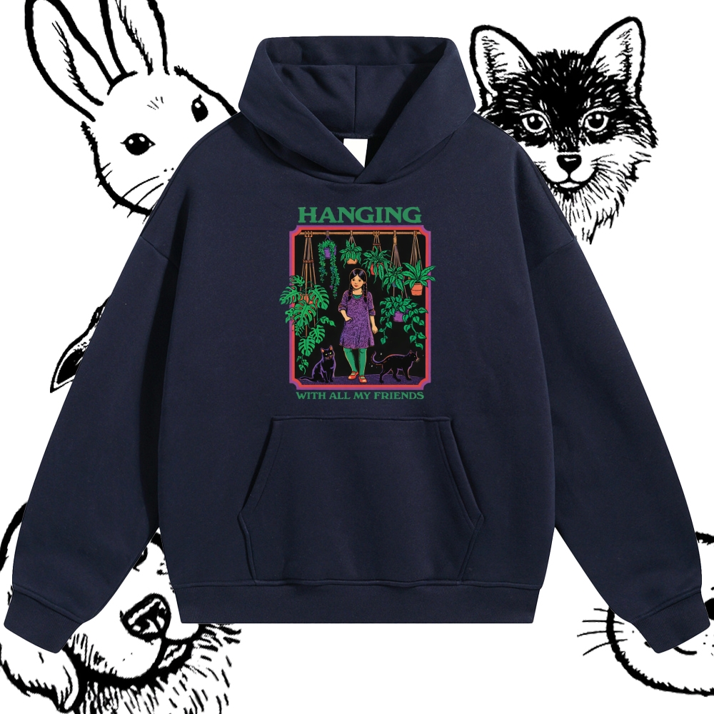 Hanging With All My Friends - Cotton Blend Classic Fit Unisex Hoodie