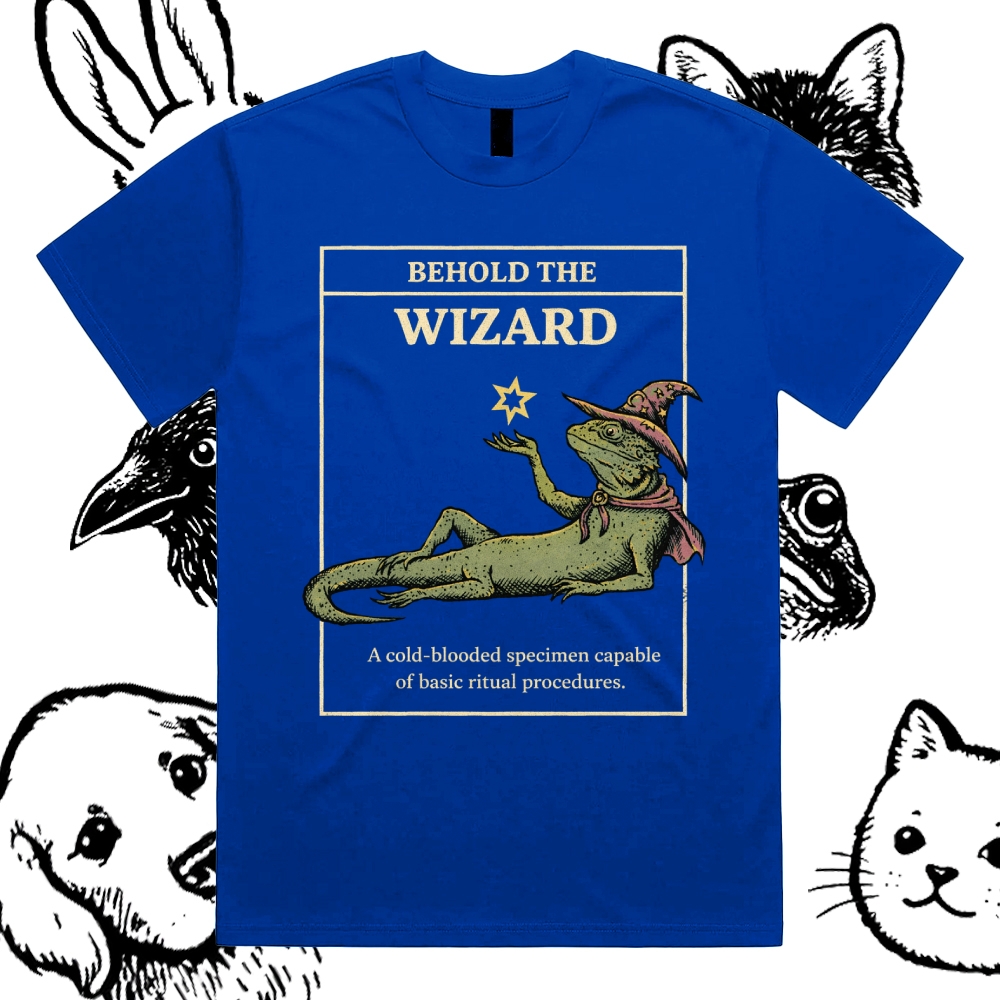 Behold The Wizard - Cotton Classic Fit Retro Dark Humor Graphic Tee