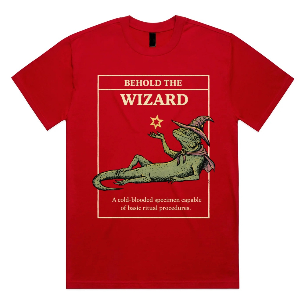 Behold The Wizard - Cotton Classic Fit Retro Dark Humor Graphic Tee
