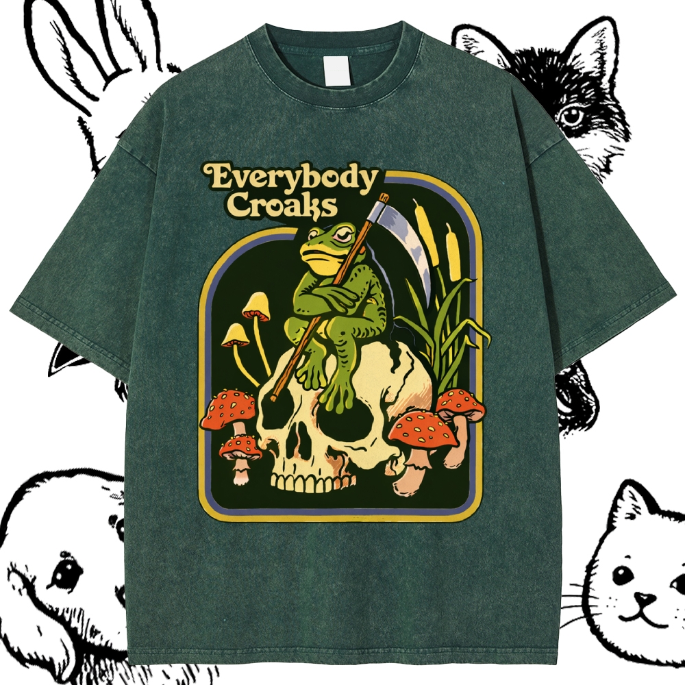 Everybody Croaks - Cotton Vintage Wash Classic Graphic Tee