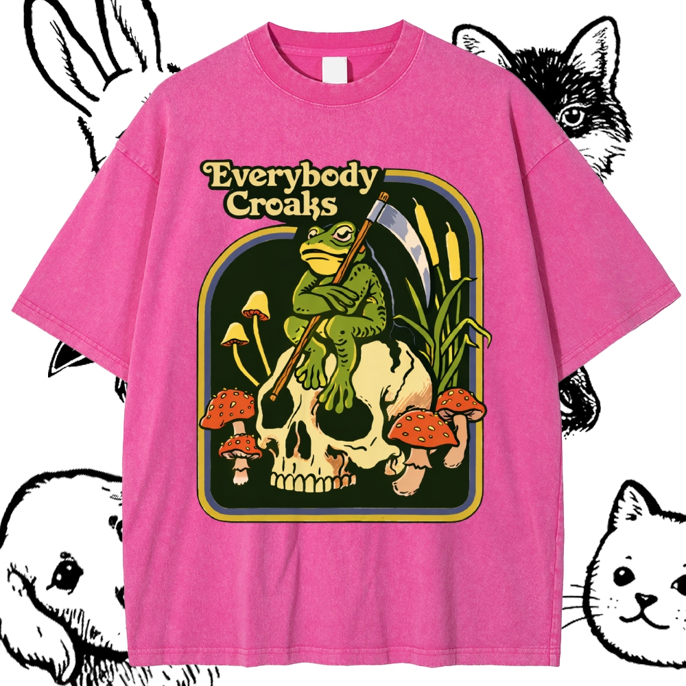 Everybody Croaks - Cotton Vintage Wash Classic Graphic Tee